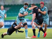 4 June 2021; Calean Doris of Leinster is tackled by Ryan Wilson and Rory Darge of Glasgow Warriors during the Guinness PRO14 Rainbow Cup match between Glasgow Warriors and Leinster at Scotstoun Stadium in Glasgow, Scotland. Photo by Ross MacDonald/Sportsfile