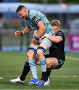 4 June 2021; Josh Murphy of Leinster is tackled by Kyle Steyn of Glasgow Warriors during the Guinness PRO14 Rainbow Cup match between Glasgow Warriors and Leinster at Scotstoun Stadium in Glasgow, Scotland. Photo by Ross MacDonald/Sportsfile