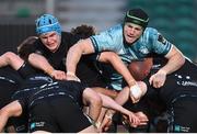 04 June 2021; Ryan Baird of Leinster and Scott Cummings of Warriors compete in a maul during the Guinness PRO14 Rainbow Cup match between Glasgow Warriors and Leinster at Scotstoun Stadium in Glasgow, Scotland. Photo by Ross MacDonald/Sportsfile