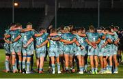 04 June 2021; The Leinster squad huddle after the Guinness PRO14 Rainbow Cup match between Glasgow Warriors and Leinster at Scotstoun Stadium in Glasgow, Scotland. Photo by Ross MacDonald/Sportsfile