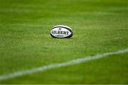 4 June 2021; A rugby ball on the pitch before the Guinness PRO14 Rainbow Cup match between Connacht and Ospreys at The Sportsground in Galway. Photo by Piaras Ó Mídheach/Sportsfile