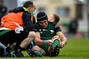 4 June 2021; Ultane Dillane of Connacht receives medical attention for an injury during the Guinness PRO14 Rainbow Cup match between Connacht and Ospreys at The Sportsground in Galway. Photo by Piaras Ó Mídheach/Sportsfile