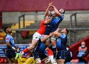28 May 2021; Seb Davies of Cardiff Blues in action against Shane Daly of Munster during the Guinness PRO14 Rainbow Cup match between Munster and Cardiff Blues at Thomond Park in Limerick. Photo by Piaras Ó Mídheach/Sportsfile
