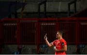 28 May 2021; CJ Stander on the phone pitchside after playing his last game for Munster at Thomond Park at the Guinness PRO14 Rainbow Cup match between Munster and Cardiff Blues at Thomond Park in Limerick. Photo by Piaras Ó Mídheach/Sportsfile