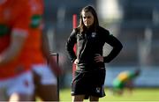 29 May 2021; Armagh senior football strength and conditioning coach Julie Davis in the warm-up before the Allianz Football League Division 1 North Round 3 match between Armagh and Donegal at the Athletic Grounds in Armagh. Photo by Piaras Ó Mídheach/Sportsfile