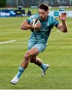 4 June 2021; Hugo Keenan of Leinster in action during the Guinness PRO14 Rainbow Cup match between Glasgow Warriors and Leinster at Scotstoun Stadium in Glasgow, Scotland. Photo by Ross MacDonald/Sportsfile