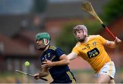 5 June 2021; Shaun Murphy of Wexford in action against Niall McKenna of Antrim during the Allianz Hurling League Division 1 Group B Round 4 match between Antrim and Wexford at Corrigan Park in Belfast. Photo by David Fitzgerald/Sportsfile