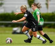 5 June 2021; Nicola Sinnott of Wexford Youths in action against Eleanor Ryan-Doyle of Peamount United during the SSE Airtricity Women's National League match between Peamount United and Wexford Youths at PLR Park in Greenogue, Dublin. Photo by Matt Browne/Sportsfile
