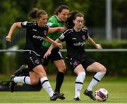 5 June 2021; Lauren Dwyer and Edel Kennedy ,left, of Wexford Youths in action against Áine O'Gorman of Peamount United during the SSE Airtricity Women's National League match between Peamount United and Wexford Youths at PLR Park in Greenogue, Dublin. Photo by Matt Browne/Sportsfile