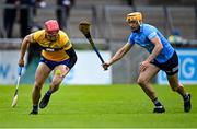 5 June 2021; John Conlon of Clare in action against Eamonn Dillon of Dublin during the Allianz Hurling League Division 1 Group B Round 4 match between Dublin and Clare at Parnell Park in Dublin. Photo by Piaras Ó Mídheach/Sportsfile