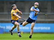5 June 2021; Paddy Smyth of Dublin in action against Tony Kelly of Clare during the Allianz Hurling League Division 1 Group B Round 4 match between Dublin and Clare at Parnell Park in Dublin. Photo by Piaras Ó Mídheach/Sportsfile
