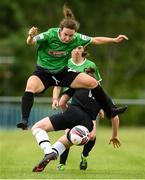 5 June 2021; Karen Duggan of Peamount United in action against Ciara Rossiter of Wexford Youths during the SSE Airtricity Women's National League match between Peamount United and Wexford Youths at PLR Park in Greenogue, Dublin. Photo by Matt Browne/Sportsfile