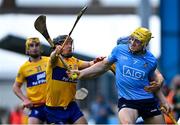 5 June 2021; Daire Gray of Dublin in action against David Reidy, left, and Shane O'Donnell of Clare during the Allianz Hurling League Division 1 Group B Round 4 match between Dublin and Clare at Parnell Park in Dublin. Photo by Piaras Ó Mídheach/Sportsfile