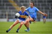 5 June 2021; Elaine Kelly of Tipperary in action against Leah Caffrey of Dublin during the Lidl Ladies Football National League Division 1B Round 3 match between Tipperary and Dublin at Semple Stadium in Thurles, Tipperary. Photo by Seb Daly/Sportsfile