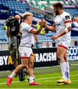 5 June 2021; Rob Lyttle of Ulster celebrates his second half try during the Guinness PRO14 Rainbow Cup match between Edinburgh and Ulster at BT Murrayfield Stadium in Edinburgh, Scotland. Photo by Paul Devlin/Sportsfile