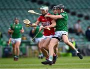 5 June 2021; Shane Kingston of Cork in action against Declan Hannon of Limerick during the Allianz Hurling League Division 1 Group A Round 4 match between Limerick and Cork at LIT Gaelic Grounds in Limerick. Photo by Eóin Noonan/Sportsfile