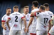 5 June 2021; Ian Madigan of Ulster celebrates his winning penalty with team-mates after the Guinness PRO14 Rainbow Cup match between Edinburgh and Ulster at BT Murrayfield Stadium in Edinburgh, Scotland. Photo by Paul Devlin/Sportsfile