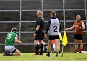 5 June 2021; Cork selector Diarmuid O'Sullivan protests to referee Alan Kelly during the Allianz Hurling League Division 1 Group A Round 4 match between Limerick and Cork at LIT Gaelic Grounds in Limerick. Photo by Eóin Noonan/Sportsfile