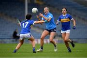 5 June 2021; Jennifer Dunne of Dublin in action against Niamh Hayes, left, and Anna Rose Kennedy of Tipperary during the Lidl Ladies Football National League Division 1B Round 3 match between Tipperary and Dublin at Semple Stadium in Thurles, Tipperary. Photo by Seb Daly/Sportsfile