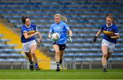 5 June 2021; Caoimhe O'Connor of Dublin in action against Cliona O'Dwyer, left, and Emma Cronin of Tipperary during the Lidl Ladies Football National League Division 1B Round 3 match between Tipperary and Dublin at Semple Stadium in Thurles, Tipperary. Photo by Seb Daly/Sportsfile