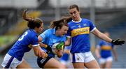 5 June 2021; Lucy Collins of Dublin in action against Maria Curley, left, and Caitlin Kennedy of Tipperary during the Lidl Ladies Football National League Division 1B Round 3 match between Tipperary and Dublin at Semple Stadium in Thurles, Tipperary. Photo by Seb Daly/Sportsfile