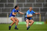 5 June 2021; Orlagh Nolan of Dublin in action against Aine Delaney of Tipperary during the Lidl Ladies Football National League Division 1B Round 3 match between Tipperary and Dublin at Semple Stadium in Thurles, Tipperary. Photo by Seb Daly/Sportsfile