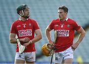 5 June 2021; Mark Coleman, left, and Billy Hennessy of Cork after the Allianz Hurling League Division 1 Group A Round 4 match between Limerick and Cork at LIT Gaelic Grounds in Limerick. Photo by Eóin Noonan/Sportsfile
