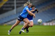5 June 2021; Jennifer Dunne of Dublin in action against Anna Rose Kennedy of Tipperary during the Lidl Ladies Football National League Division 1B Round 3 match between Tipperary and Dublin at Semple Stadium in Thurles, Tipperary. Photo by Seb Daly/Sportsfile