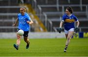 5 June 2021; Orlagh Nolan of Dublin in action against Angela McGuigan of Tipperary during the Lidl Ladies Football National League Division 1B Round 3 match between Tipperary and Dublin at Semple Stadium in Thurles, Tipperary. Photo by Seb Daly/Sportsfile