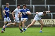 30 May 2021; Daniel O'Reilly of Laois in action against Darragh Kirwan of Kildare during the Allianz Football League Division 2 South Round 3 match between Laois and Kildare at MW Hire O'Moore Park in Portlaoise, Laois. Photo by Piaras Ó Mídheach/Sportsfile