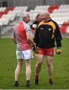 10 June 2021; Neil McManus, left, and Seamus McMahon at the GAA for Dads & Lads Launch at St. Patricks GFC in Donagh, Fermanagh. Photo by David Fitzgerald/Sportsfile