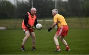 10 June 2021; Seamus McMahon, left, and Paulinus Curran at the GAA for Dads & Lads Launch at St. Patricks GFC in Donagh, Fermanagh. Photo by David Fitzgerald/Sportsfile