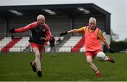 10 June 2021; Paulinus Curran in action against Ciaran McMahon at the GAA for Dads & Lads Launch at St. Patricks GFC in Donagh, Fermanagh. Photo by David Fitzgerald/Sportsfile