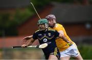 5 June 2021; Shaun Murphy of Wexford in action against Niall McKenna of Antrim during the Allianz Hurling League Division 1 Group B Round 4 match between Antrim and Wexford at Corrigan Park in Belfast. Photo by David Fitzgerald/Sportsfile