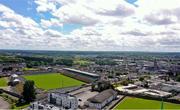 6 June 2021; An aerial view of Bord na Móna O'Connor Park before the Allianz Hurling League Division 2A Round 4 match between Offaly and Down at Bord na Móna O'Connor Park in Tullamore, Offaly. Photo by Sam Barnes/Sportsfile