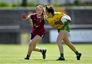 6 June 2021; Niamh Boyle of Donegal in action against Laura Ahearne of Galway during the Lidl Ladies Football National League match between Galway and Donegal at Tuam Stadium in Tuam, Galway. Photo by Piaras Ó Mídheach/Sportsfile