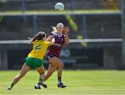 6 June 2021; Megan Glynn of Galway in action against Niamh Carr of Donegal during the Lidl Ladies Football National League match between Galway and Donegal at Tuam Stadium in Tuam, Galway. Photo by Piaras Ó Mídheach/Sportsfile