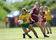 6 June 2021; Amy Boyle Carr of Donegal in action against Laura Ahearne of Galway during the Lidl Ladies Football National League match between Galway and Donegal at Tuam Stadium in Tuam, Galway. Photo by Piaras Ó Mídheach/Sportsfile