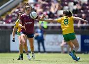6 June 2021; Mairéad Seoighe of Galway in action against Katy Herron, right, and Nicole McLaughlin of Donegal during the Lidl Ladies Football National League match between Galway and Donegal at Tuam Stadium in Tuam, Galway. Photo by Piaras Ó Mídheach/Sportsfile