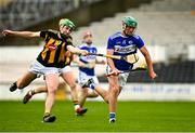 6 June 2021; Eoin Gaughan of Laois in action against Joey Holden of Kilkenny during the Allianz Hurling League Division 1 Group B Round 4 match between Kilkenny and Laois at UPMC Nowlan Park in Kilkenny. Photo by Eóin Noonan/Sportsfile