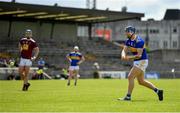 6 June 2021; Jason Forde of Tipperary shoots to score his side's second goal from a penalty during the Allianz Hurling League Division 1 Group A Round 4 match between Westmeath and Tipperary at TEG Cusack Park in Mullingar, Westmeath. Photo by Seb Daly/Sportsfile