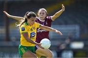 6 June 2021; Niamh Hegarty of Donegal in action against Sophie Healy of Galway during the Lidl Ladies Football National League match between Galway and Donegal at Tuam Stadium in Tuam, Galway. Photo by Piaras Ó Mídheach/Sportsfile