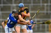 6 June 2021; John Donnelly of Kilkenny is tackled by Lee Cleere of Laois during the Allianz Hurling League Division 1 Group B Round 4 match between Kilkenny and Laois at UPMC Nowlan Park in Kilkenny. Photo by Eóin Noonan/Sportsfile