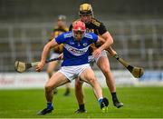 6 June 2021; Jack Kelly of Laois in action against James Bergin of Kilkenny during the Allianz Hurling League Division 1 Group B Round 4 match between Kilkenny and Laois at UPMC Nowlan Park in Kilkenny. Photo by Eóin Noonan/Sportsfile