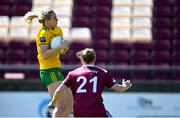 6 June 2021; Karen Guthrie of Donegal in action against Mairéad Coyne of Galway during the Lidl Ladies Football National League match between Galway and Donegal at Tuam Stadium in Tuam, Galway. Photo by Piaras Ó Mídheach/Sportsfile