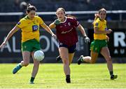 6 June 2021; Katy Herron of Donegal in action against Siobhán Divilly of Galwayduring the Lidl Ladies Football National League match between Galway and Donegal at Tuam Stadium in Tuam, Galway. Photo by Piaras Ó Mídheach/Sportsfile