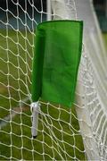 5 June 2021; A green flag, goal, rests in the net before the Allianz Hurling League Division 1 Group A Round 4 match between Limerick and Cork at LIT Gaelic Grounds in Limerick. Photo by Ray McManus/Sportsfile