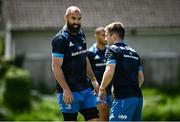 7 June 2021; Scott Fardy, left, and Luke McGrath during Leinster Rugby squad training at UCD in Dublin. Photo by David Fitzgerald/Sportsfile