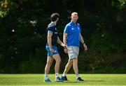 7 June 2021; Head coach Leo Cullen with Robbie Henshaw during Leinster Rugby squad training at UCD in Dublin. Photo by David Fitzgerald/Sportsfile