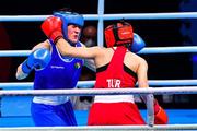 7 June 2021; Kellie Harrington of Ireland, left, and Esra Yildiz of Turkey in their lightweight 60kg semi-final bout on day four of the Road to Tokyo European Boxing Olympic qualifying event at Le Grand Dome in Paris, France. Photo by Baptiste Fernandez/Sportsfile